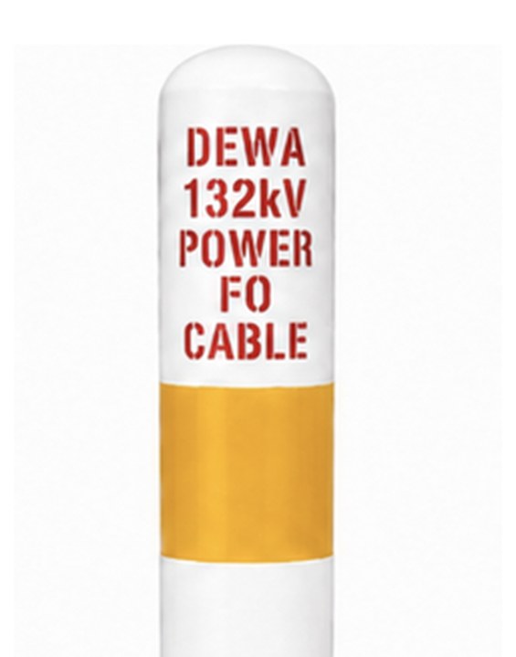 Marker head stencilled DEWA 132kV POWER FO CABLE